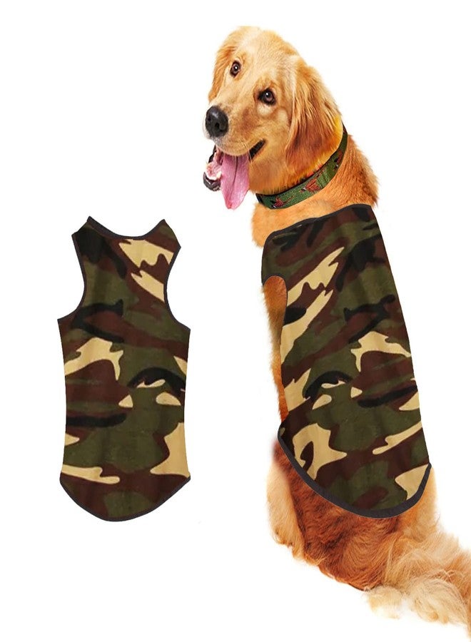 Sage Square Adorable Sleeveless Cotton Dog/Puppy T-Shirt ll Soft & Comfortable ll Breathable & Fashionable Apparel for Your Dog, Puppy (XXLarge- 28 inches, Army Green) - Image 1